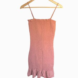NWT Love Tree Sleeveless Smocked Ruffle Hem Bodycon Mini Party Dress. Medium.